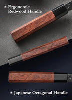 HEZHEN Carving Knife, 10 Inches, Meat Cutting and BBQ Knife, 3 Layers High Carbon Clad Steel Brisket Slicing,Breaking Butcher, Redwood Octagonal Handle