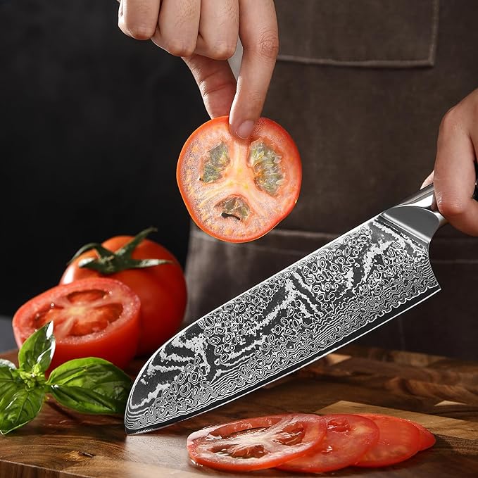 Wakoli NIT Santoku Knife – 7.1-Inch Professional Damascus Kitchen Knife | 67-Layer VG10 Core Steel Blade | Ergonomic G10 Handle | High-Performance Japanese-Style Chef’s Knife in Gift Box