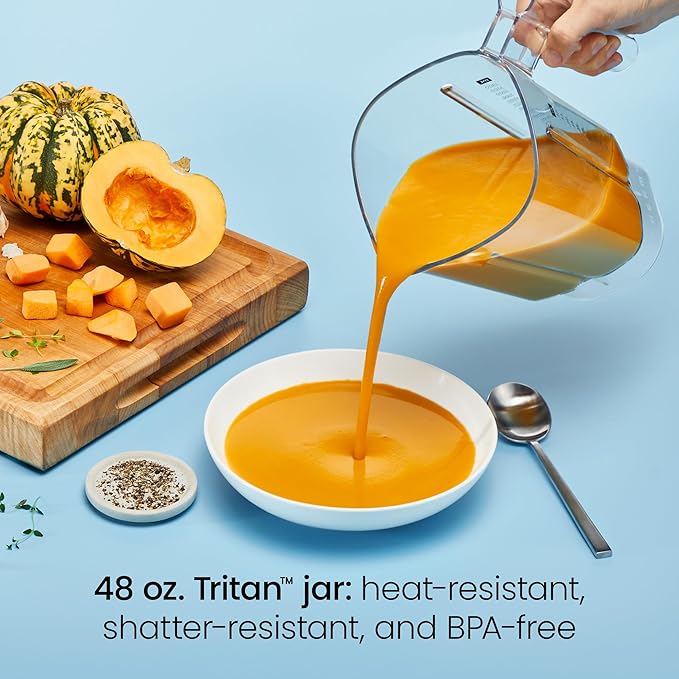 Chefman Obliterator 48 oz Countertop Blender for Smoothies, 1380W Motor to Crush Ice, Nuts, and Frozen Fruit with Stainless Steel Blade, Auto Blend Function, Includes 20 oz Travel Jar