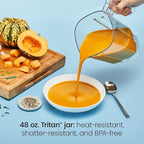 Chefman Obliterator 48 oz Countertop Blender for Smoothies, 1380W Motor to Crush Ice, Nuts, and Frozen Fruit with Stainless Steel Blade, Auto Blend Function, Includes 20 oz Travel Jar