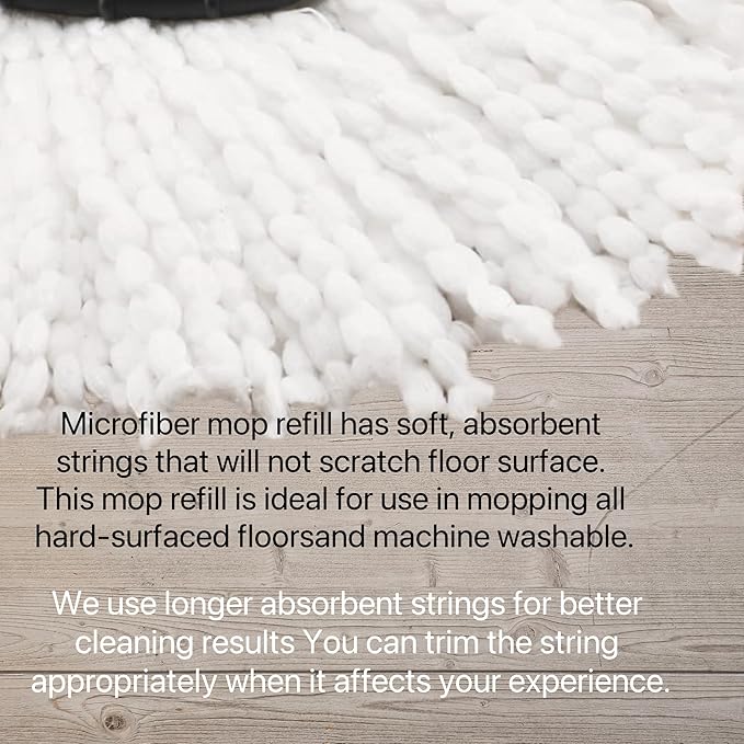 6 Pack Spin Mop Replacement Heads Compatible for Oceda EasyWring 1 Tank Bucket System, Microfiber Mop Replace Head Refills for Hardwood Floor Cleaning (Not for 2 Tank)