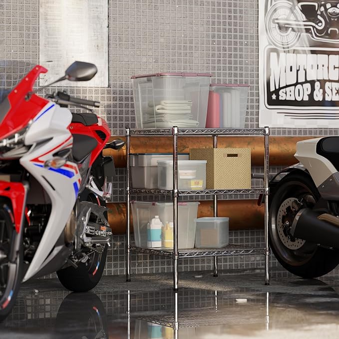 24" Deep x 24" Wide x 34" Height Wire Shelving Kit | 3-Tier | NSF Commercial Storage Rack Unit