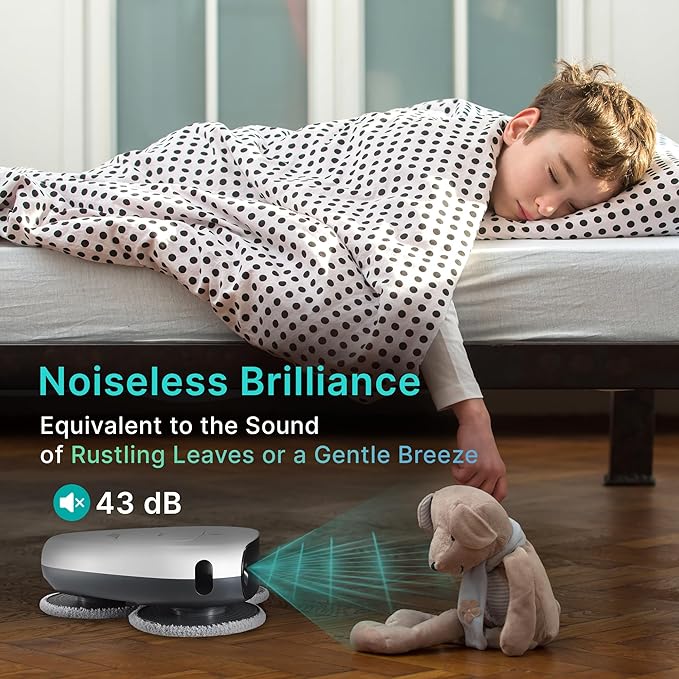 EVERYBOT Three-Spin Robot Mop - Ultra Quiet Smart Mopping Robot Cleaner Only | Powerful Stylish 3 Spin Wet Mop for Hard Floor & Tile Cleaning with Remote Control | Large Water Tank