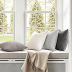 MIULEE Pack of 4 Decorative Textured Boucle Throw Pillow Covers 18x18 Inch Neutral Grey Accent Solid Pillow Cases Couch Cushion Covers for Modern Farmhouse Boho Chair Sofa Bed Livingroom Home Decor