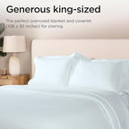 Threadmill Luxury Cotton Blankets for King Size Bed | All-Season Cozy 100% Cotton Blanket | Criss Cross Jacquard Soft Lightweight Coverlet, fits California King Size Bed, 104x92 | Light Blue