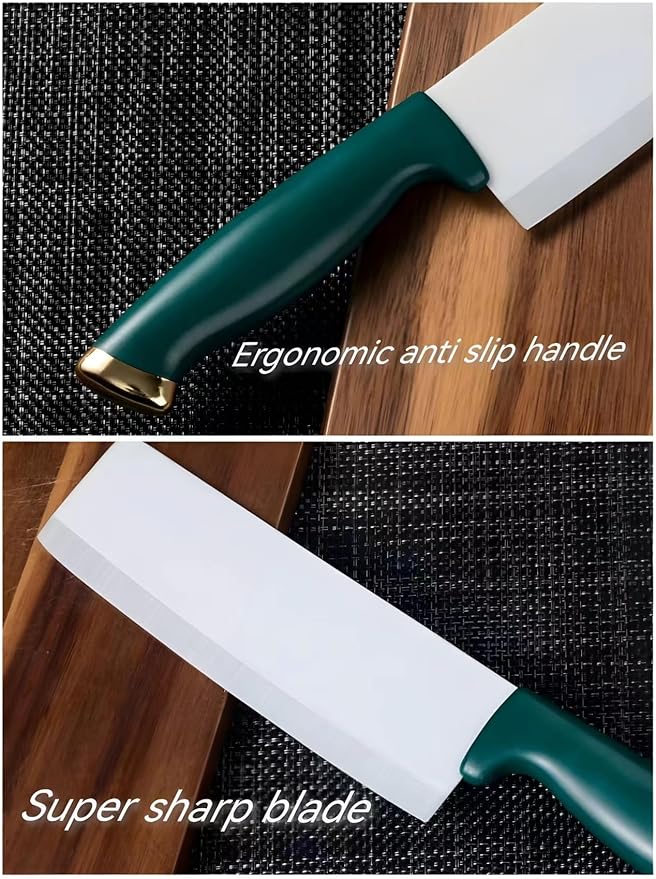 DESIAR 6.5 Inch Ceramic Chef Knife - Sharp Vegetable Chopping & Butcher Knife with Sheath Cover, Easy to Clean Kitchen Knives Set in Gift Box