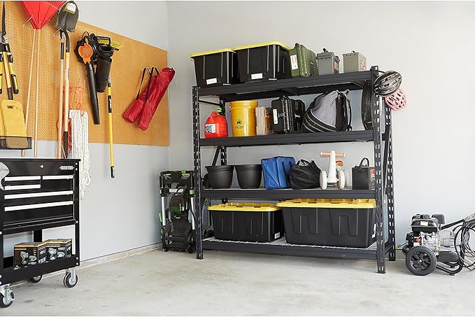 Ironton 4-Tier Industrial Steel Shelving Unit, 8,000-Pound Load Capacity, Garage Storage Rack, 77" W x 24" D x 72" H