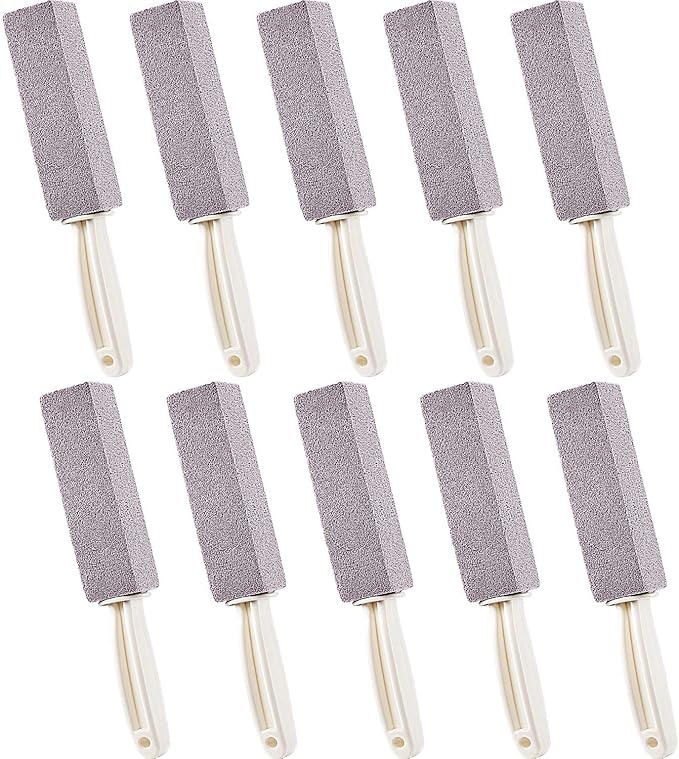 Honoson Pumice Stones for Cleaning with Handle Pumice Sticks for Removing Toilet Bowl Ring, Bath, Household, Kitchen(10 Packs)