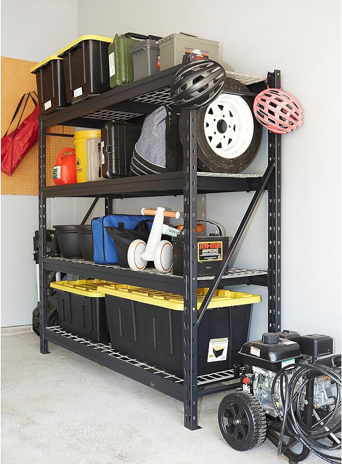 Ironton 4-Tier Industrial Steel Shelving Unit, 8,000-Pound Load Capacity, Garage Storage Rack, 77" W x 24" D x 72" H
