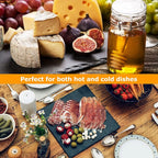 3PCS 12x12 Inch Large Slate Cheese Board with 3PCS Soapstone Chalks, Black Charcuterie Cutting Board Plates, Natural Stone Gourmet Serving Platter Tray for Cheese Sushi Pastry Bread Snack Meat Pastry