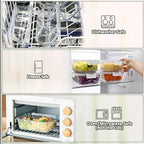 [80 oz & 36 oz]Extra Large Glass Food Storage/Baking Containers Set with Lids, 2 Pack 80 oz(10 cup)&2 Pack 36 oz (4.5 cup)Airtight Glass Container,Microwave,Oven,Freezer and Dishwasher, White