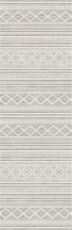 RUGSURE Washable Area Rugs 2'6'' x 8' - 1/6 Thick - Moroccan-Inspired -Stain & Water Resistant Non-Slip - Resistant Rug for Living Room, Bedroom, Nursery, Pet & Child Friendly (Grey)