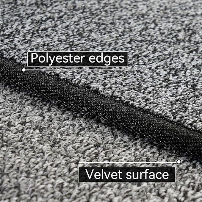 Area Rug with Non Slip Rubber Backing, Washable Soft Floor Carpet for Living Room, Kitchen, Entryway Indoor, Bedroom, Laundry, Low Pile Area Rugs, Solid Color with Pointillism Style, 3 * 5 ft Black