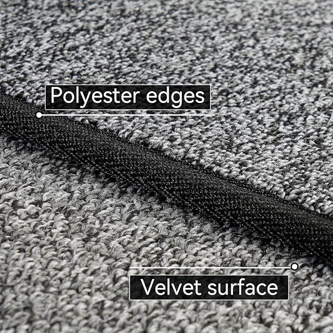 Door mat with Non Slip Rubber Backing, Washable Soft Floor Carpet for Kitchen, Hallway, Entryway Indoor, Bedroom, Laundry, Low Pile Area Rugs, Solid Color with Pointillism Style, 2 * 3 ft Black