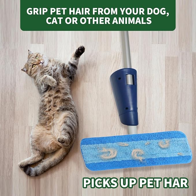 12 Pack Microfiber Cleaning Pads for Bona Mop, Reusable Microfiber Mop Pads for 18 Inch Mop, Hardwood Floor Replacement Cleaning Mop Pads, Machine Washes