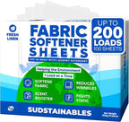 Sudstainables Fabric Softener Sheets for Washer – Eco-Friendly Laundry Softener Sheets for Washing Machines, Scented (200 loads)