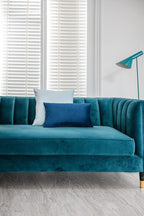 Midnight Blue Throw Pillow Covers 2 Pack 12 x20 Inch Cozy Soft Velvet Rectangular Decorative Pillow Cases, Lumbar Toss Pillow Shams, Euro Cushion Covers for Farmhouse, Couch, Sofa, Bed