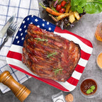 3Pcs Patriotic Serving Trays Red Blue White USA Flag Platter 4th of July Serving Dishes for Independence Day Veterans Day Party Decor