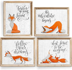 Fox Art Prints (Set of 4) - Unframed - 11X14s | Wall Decor to Bring Nature's Charm Indoors | A Stunning Addition to Any Art Lover's Collection | Home Office Decor | Living Room Decor