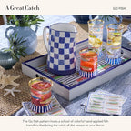 MACKENZIE-CHILDS Wooden Tray with Handles, Rectangular Tray for Serving, Go Fish