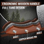 DRAGON RIOT Damascus Cleaver Knife 10 inch, VG10 Damascus Knife for Meat Cutting, Butcher Knife with Wood Handle for Chopper Vegetables Razor Sharp Chooping Knife, Premium Gift Box