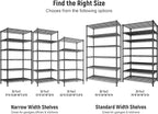 REIBII 75" H Metal Shelving 6 Tier Storage Shelf Adjustable Kitchen Shelf Wire Shelving Unit Detachable Storage Rack for Kitchen Laundry Living Room Commercial Heavy Duty Metal Shelf 75" X35" X14"