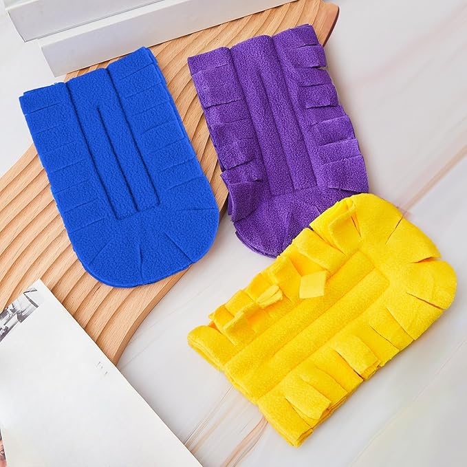 Zubebe 6 Pcs Duster Refill Reusable Fleece Duster Refills Feather Flat Dusters Multi Surface Washable Cleaning Pads Tools for Home, Blinds, Car, Pet, Furniture, Fans (Blue,Yellow,Purple)