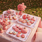 3Pcs Halloween Serving Trays Pink Ghost Platter Cute Ghost Reusable Serving Dishes for Birthday Baby Shower Party Sharing Snacks Fruit Dessert, 13 x 10 Inch