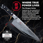 Dalstrong Professional Chef Knife - 8” Blade - Shogun Series ELITE - Damascus Chef Knife - Japanese AUS-10V Super Steel - G10 Black Handle - Razor Sharp - Chef Knife with Sheath