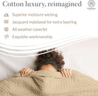 Threadmill Luxury Cotton Blankets for Twin Size Bed | All-Season 100% Cotton Twin Blanket for Bed | Aster Jacquard Lightweight, Soft & Cozy Coverlet, 350GSM, 68 x 90 inches | Beige
