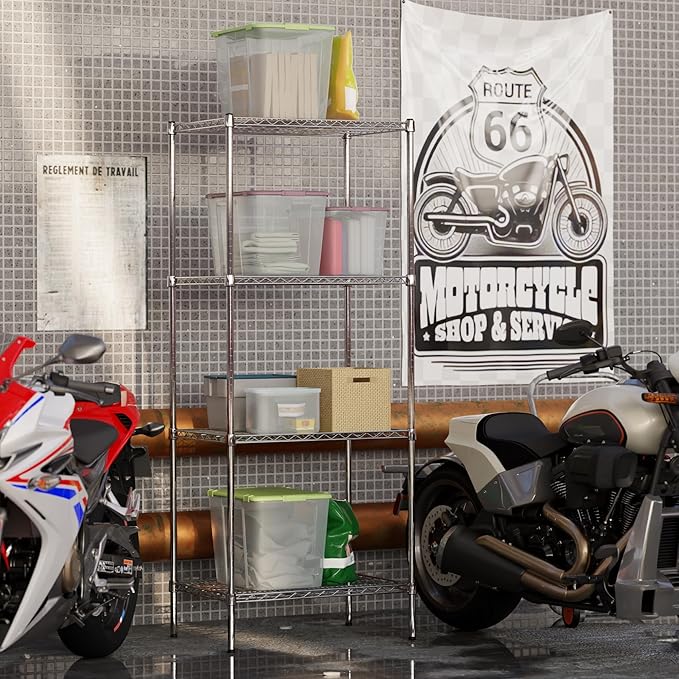 21" Deep x 30" Wide x 74" Height Wire Shelving Kit | 4-Tier | NSF Commercial Storage Rack Unit