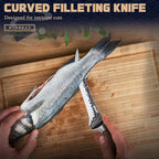 Huusk Boning Knife 6 Inch Fillet Knife for Meat Brisket Trimming Knife Japan Hand Forged Deboning Knives Full Tang Meat Cutting Butcher Knife for Kitchen Cooking BBQ