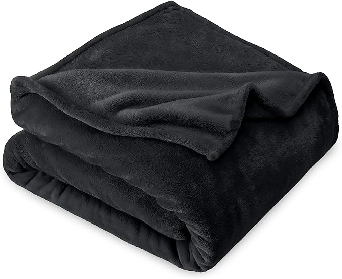 Bare Home Fleece Blanket - Kid Size - Ultra-Soft Lightweight for Bed, Sofa, and Couch - Luxury Microplush - Cozy Warm Blanket (Kid, Black)