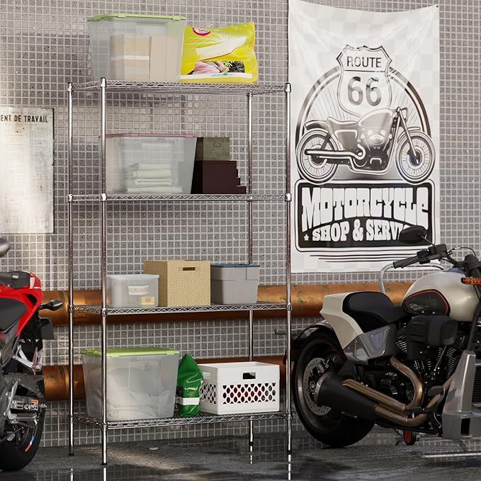 18" Deep x 42" Wide x 74" Height Wire Shelving Kit | 4-Tier | NSF Commercial Storage Rack Unit