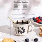 Ceramic Coffee Mug, 12 oz Novelty Unique Teacup with Handle, Stoneware Cup for Tea Mocha Latte Cappuccino Espresso (Bear)