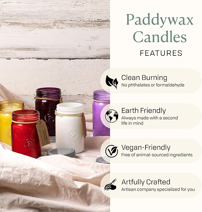 Paddywax Scented Candles Relish Collection Soy Wax Artisan Candle in Glass Jar with Lid, 9.5-Ounce, Gardenia + Tuberose