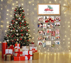 Wooden Family Christmas Card Display - Wall Hanging Sign & Photo Collage Holder for Living Room, Bedroom & Entryway