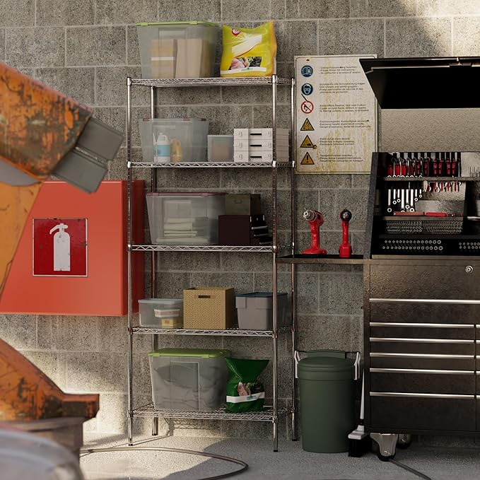 18" Deep x 36" Wide x 86" Height Wire Shelving Kit | 5-Tier | NSF Commercial Storage Rack Unit