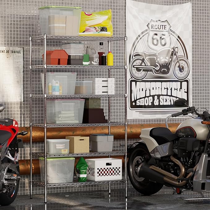 18" Deep x 42" Wide x 74" Height Wire Shelving Kit | 6-Tier | NSF Commercial Storage Rack Unit