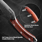 Huusk Hand Forged Meat Cleaver - Butcher Knife for Meat Cutting, Japanese Kitchen Viking Knife with Sheath, Cooking Knives for Kitchen and Outdoor Camping, Thanksgiving Christmas Gifts