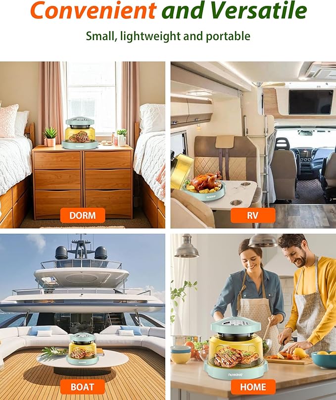 Nuwave Oven Pro Plus Air Fryer, Infra-Red Countertop, 2025 Advanced Convection, No Defrosting or Preheating, Cook Fresh or Frozen, Durable Power Dome, 100 Presets & 50 Memory, PFAS Free, Mint Green