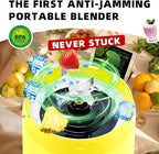 Portable Blender, Anti-Jamming 300 Watt for Shakes and Smoothies, 24oz Travel Blender USB Rechargeable, BPA Free Sporty bottle with a Travel Lid. (Black Base Grey Lid) (Yellow Base Grey Lid)