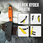 Kizer Muskrat Fixed Blade Knife, 3.15 In D2 Blade EDC Knife Argyle Pattern Orange G10 Handle Neck Knives for Men Women, Outdoor Hunting Hiking Survival Camping Knives with Sheath, 1064M2