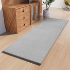 Runner Rug with Non Slip Rubber Backing, Washable Soft Floor Carpet for Kitchen, Hallway, Entryway Indoor, Bedroom, Laundry, Low Pile Area Rugs, Solid color with Pointillism style, 2*8 ft GREY