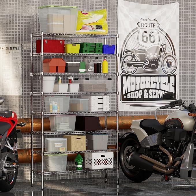 14" Deep x 42" Wide x 74" Height Wire Shelving Kit | 8-Tier | NSF Commercial Storage Rack Unit