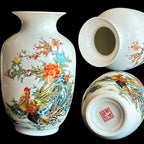 MTME Porcelain Figurines, Jingdezhen Decorative Flower vase, Melon Sr. Home Decor, Wedding Gifts, Aesthetic Sculpture Home décor (Rooster)