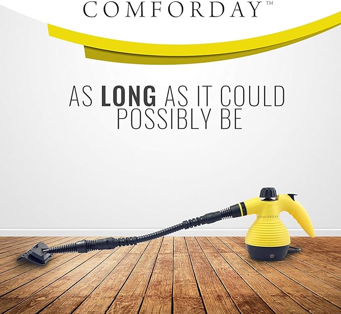 Comforday Multi-Purpose Handheld Pressurized Steam Cleaner with 9-Piece Accessories, Perfect for Stain Removal, Curtains, Car Seats, Floor, Carpet, Window Cleaning