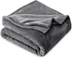 Bare Home Fleece Blanket - Kid Size - Ultra-Soft Lightweight for Bed, Sofa, and Couch - Luxury Microplush - Cozy Warm Blanket (Kid, Grey)