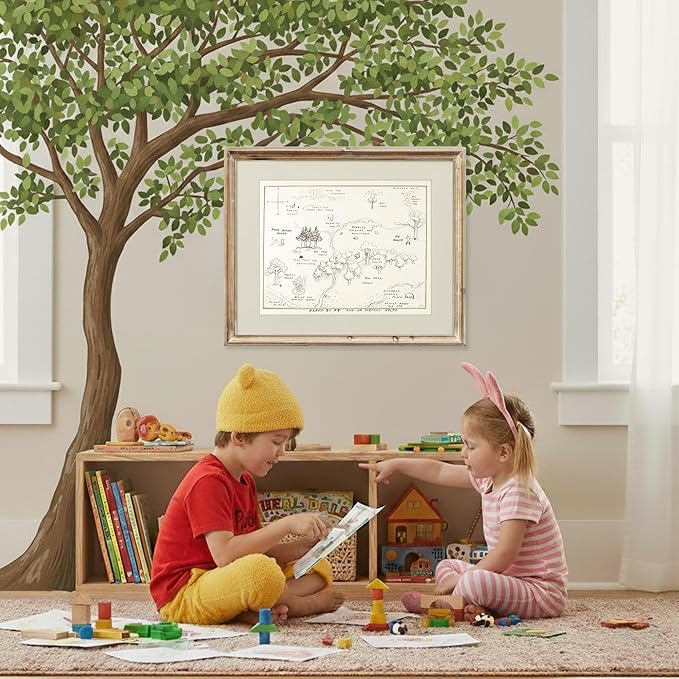 Winnie The Pooh Hundred Acre Wood Map - 8x10 Art Print (Unframed) | Neutral Nursery Decor | Kids Bedroom Wall Decor | A. A. Milne | Boys Room or Girls Room Artwork | Vintage Original Drawing