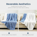 Cozy Bliss Luxury Sherpa Throw Blanket for Couch, Premium Reversible Plush Thick Throw, Warm Cozy Soft Blanket for Home and Gifts (Mottled Navy Blue, 50" x 60")